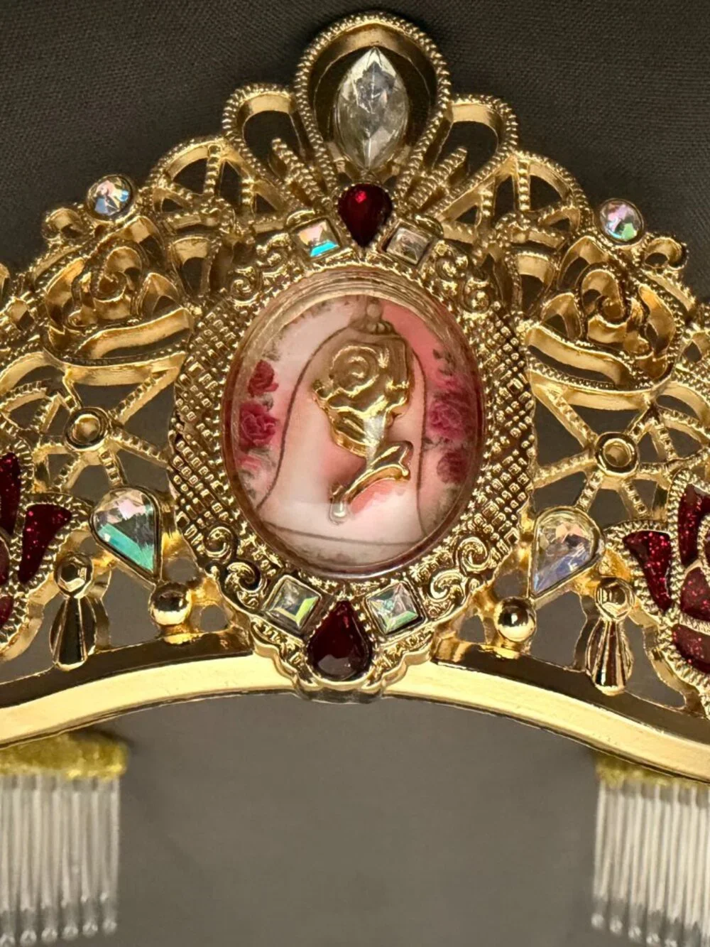 RARE Custom Disney Beauty & the Beast Enchanted Rose Tiara Crown